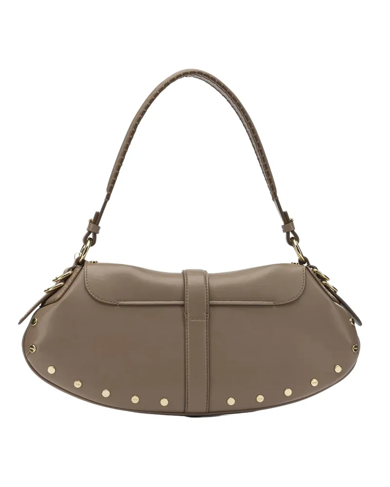 Ganni Women's Shoulder Bag B-Kat Coca Mocha Recycled Leather Handbags Hand Brown