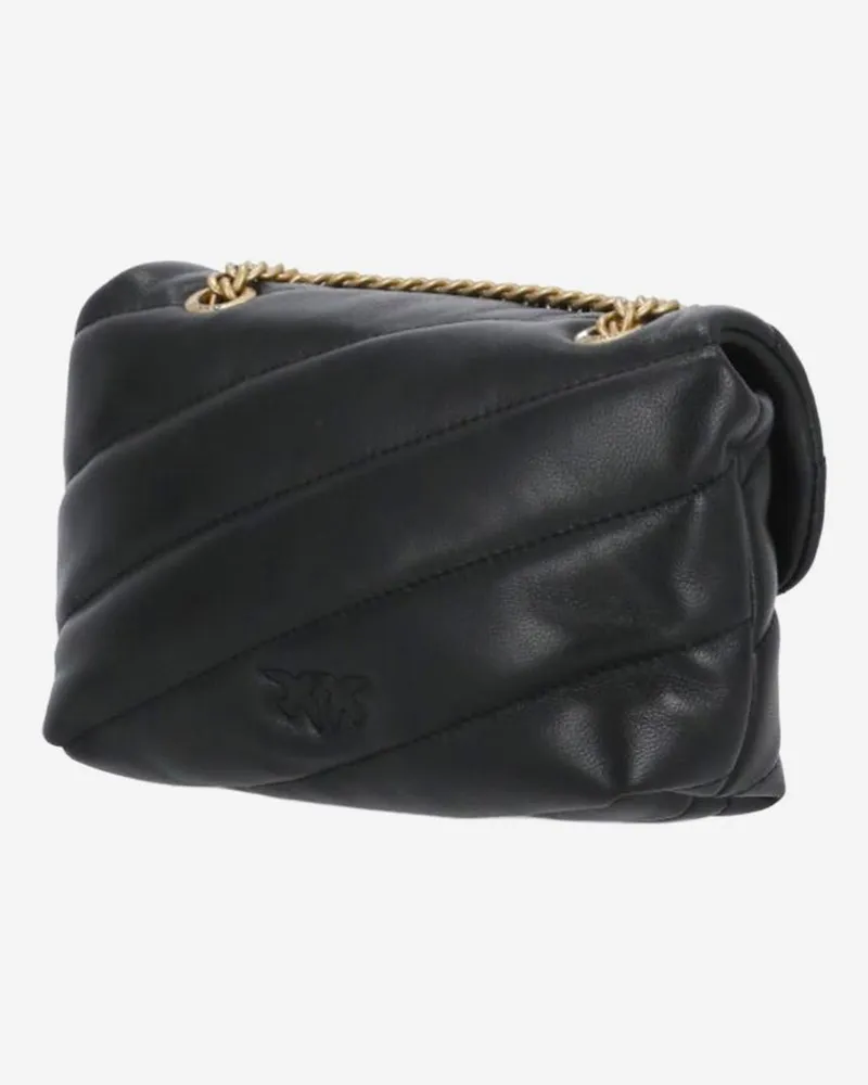Pinko Women's Shoulder Bag Love Baby Puff Nappa Leather Black Black