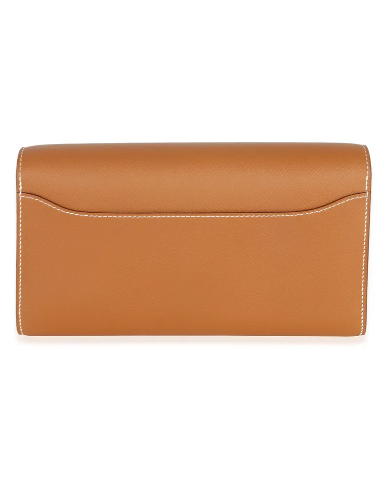 Hermès Men's Gold Epsom Constance Long Wallet To Go Ghw Brown Leather Brown