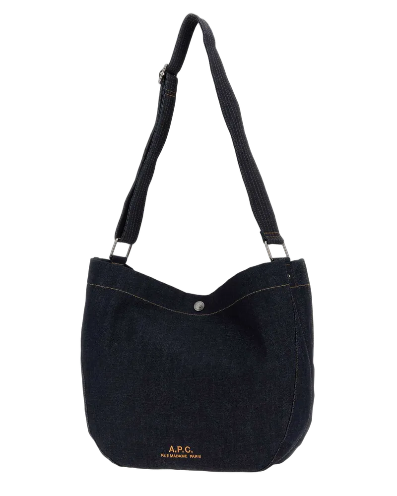 A.P.C. Men's Besace Journal Shoulder Bag Navy Cotton Navy