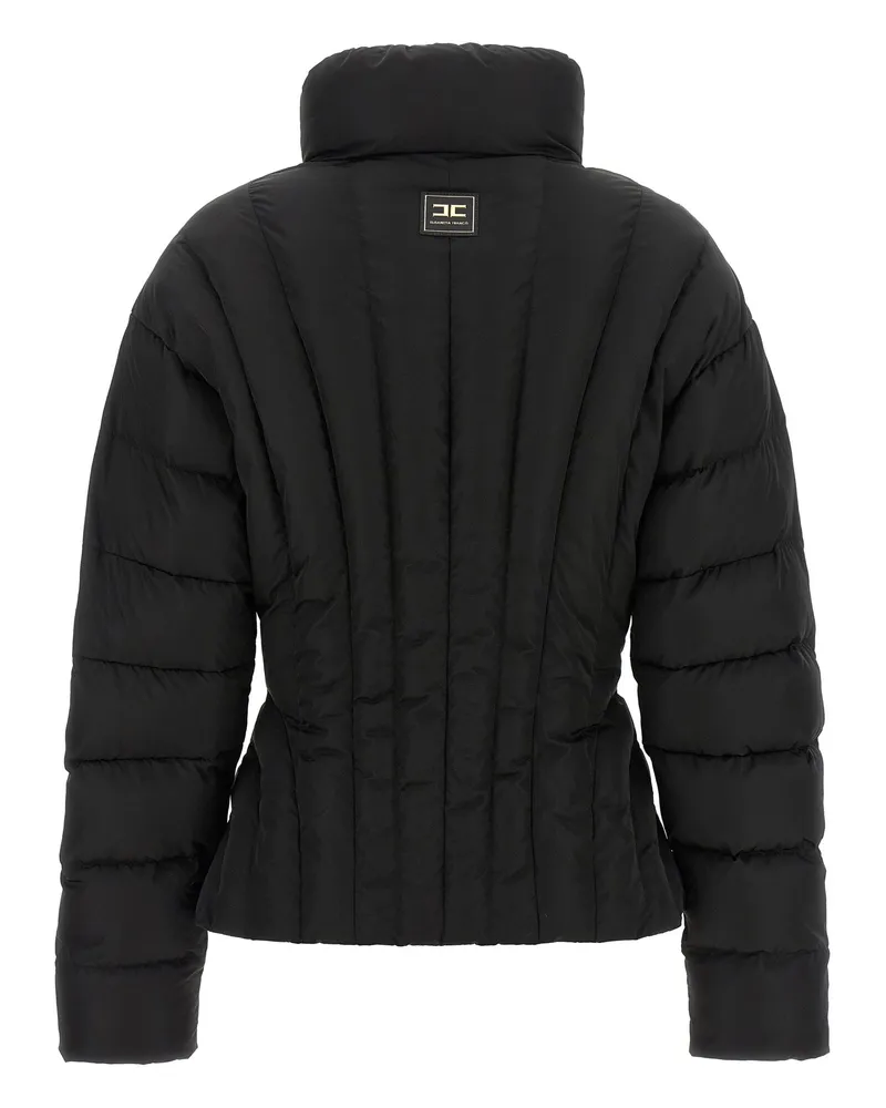Elisabetta Franchi Bustier Quilted Down Jacket — Black Black