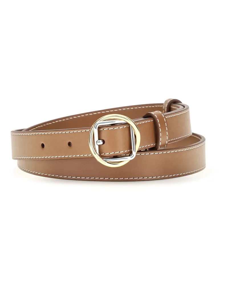 Jacquemus Women's Leather Belt Salon Slim Light Brown Calf Brown