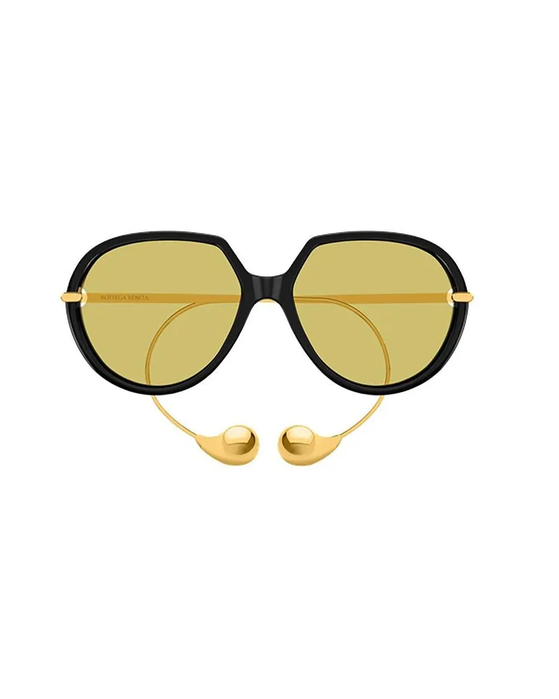 Bottega Veneta Unisex Sunglasses Black Recycled Acetate Black