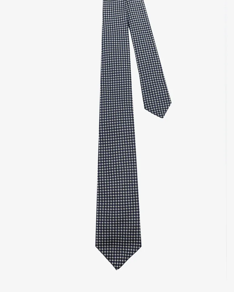 Kiton Men's Silk Tie Micro-Pattern Blue Ties & Bow Navy