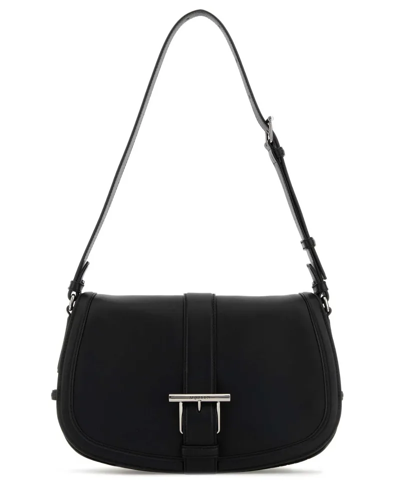 Alexander McQueen T-Bar Satchel Shoulder Bag — Black Black