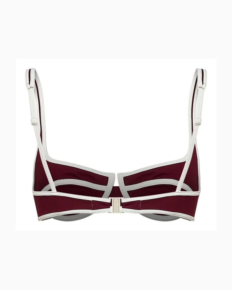 MC2 Saint Barth Women's Balconette Bikini Top Amira Burgundy Polyamide Swimwear Sea Clothing Burgundy