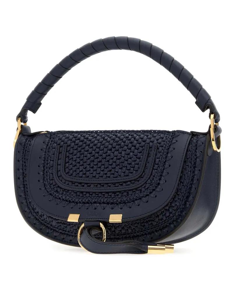 Chloé Macramé-Embellished Leather Shoulder Bag — Black Black