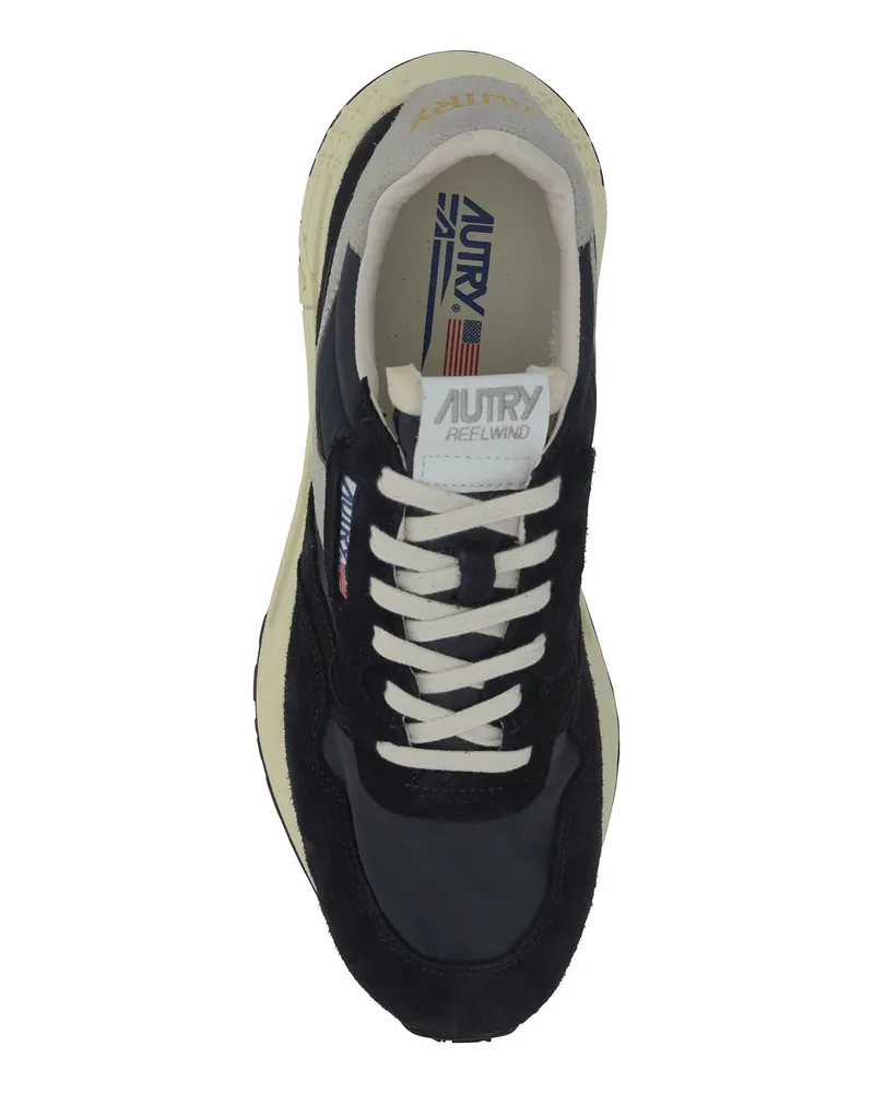 AUTRY Men's Sneakers Reelwind Low White-Black Calf Leather; Other Materials Trainers White/black Black