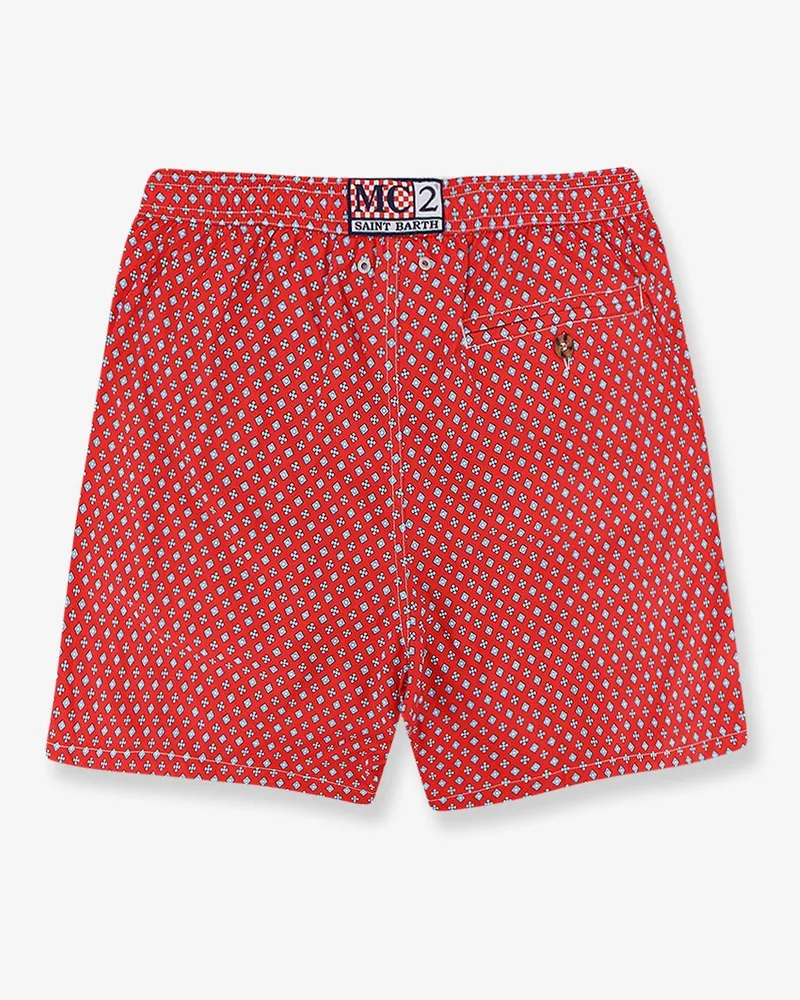 MC2 Saint Barth Men Nylon Swim Shorts Red Recycled Red