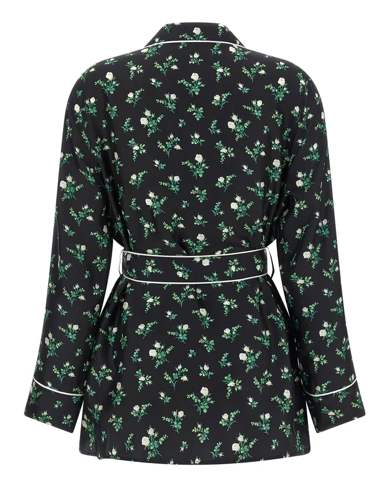 Dolce & Gabbana Floral Silk-Twill Pajama Shirt — Black Black