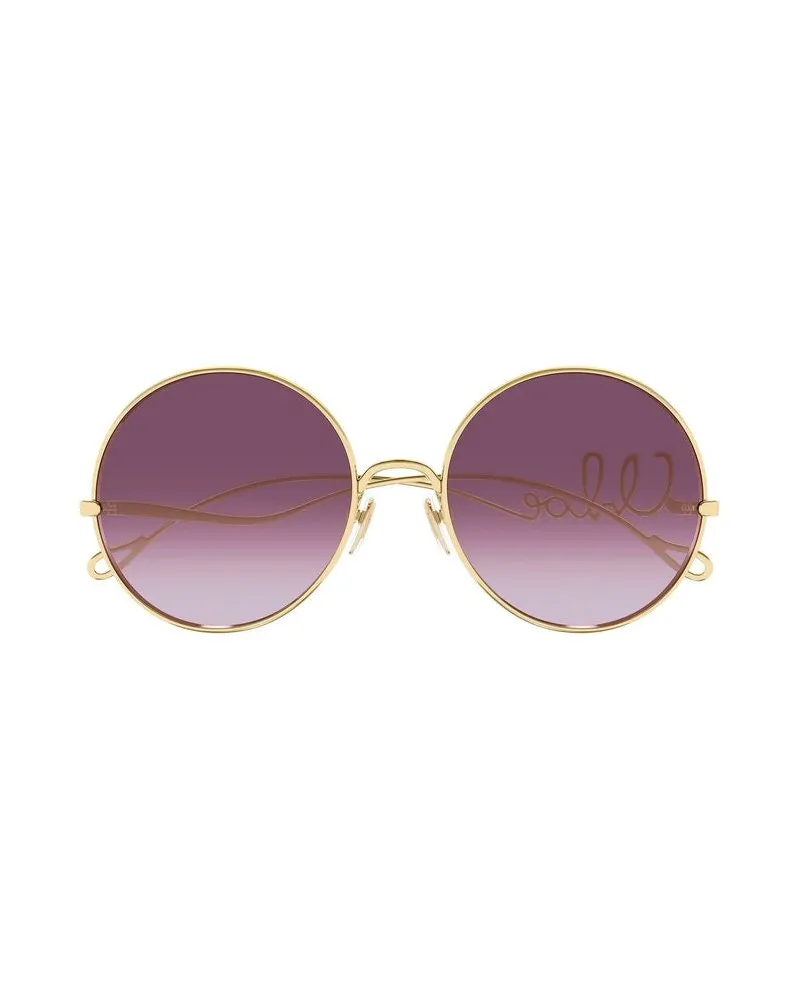 Chloé Unisex Sunglasses Metallic Metal Purple