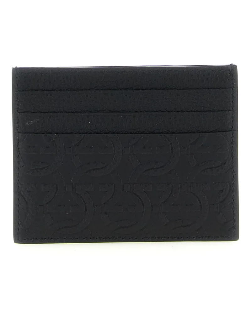 Ferragamo Men's Black Calfskin Cardholder Accessory Black