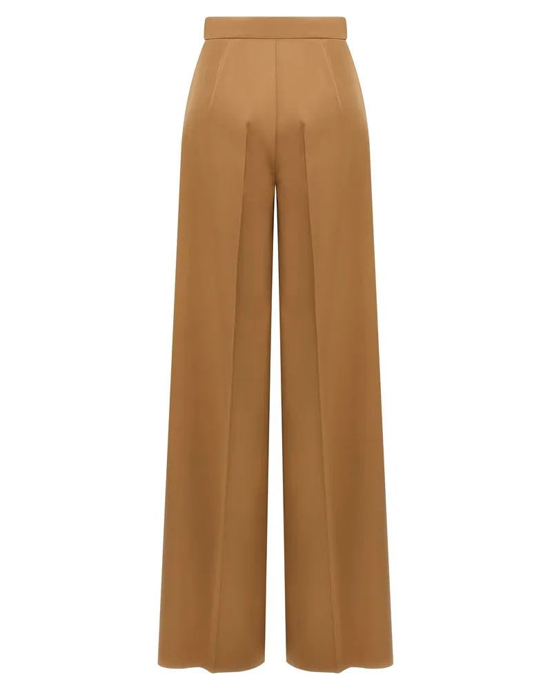 Max Mara Women's Brown Virgin Wool Casual Pants Brown