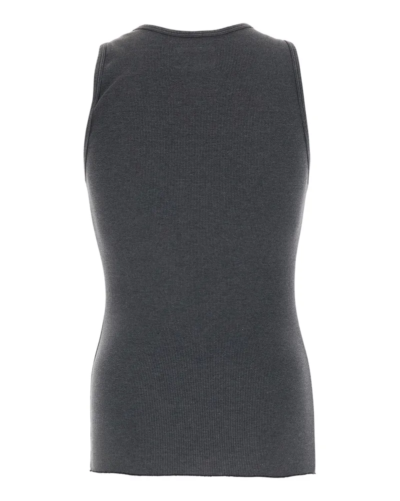 ERL Men's Crew Neck Top Grey Cotton-Blend Cotton Polyester Tops Gray