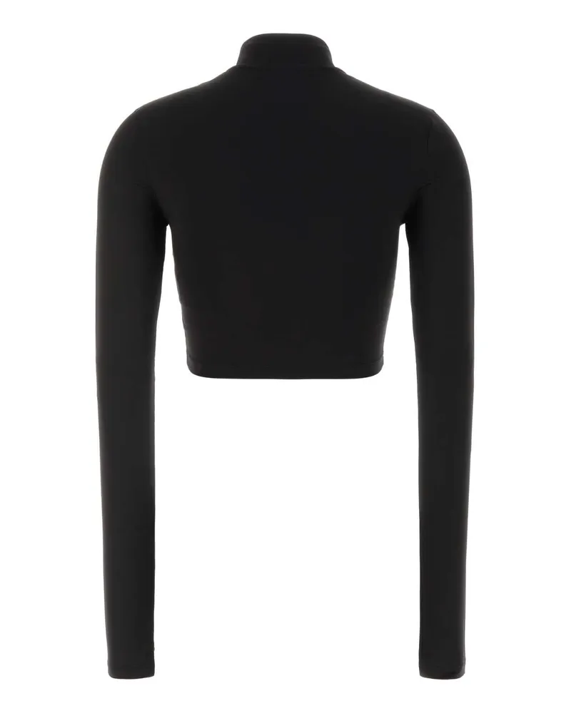 OFF-WHITE Women's Stamp Crop Top Black Acetate Elastane Tunics Black