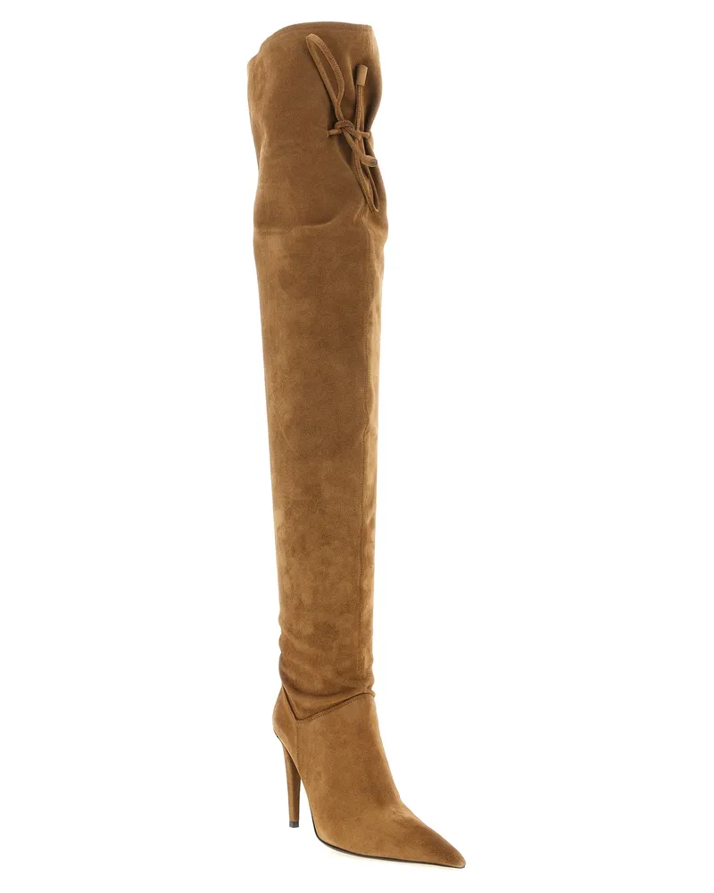 Giuseppe Zanotti Women's Brown Calfskin Over The Knee Shoe Brown