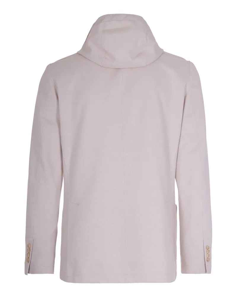 Eleventy Men's Hooded Jacket Sand Cotton Polyamide Elastane Beige