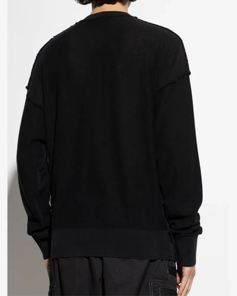 Balenciaga Men's Bb Monogram Logo Oversize Sweater Black Clothing > Knitwear Black