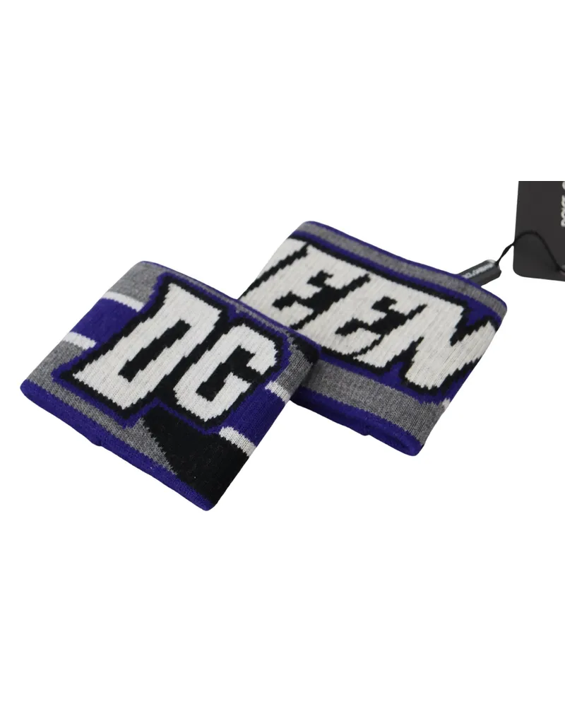 Dolce & Gabbana Logo-Intarsia Wool Wristband — Purple Purple
