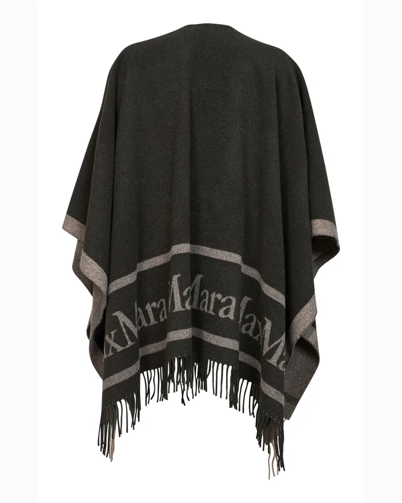 Max Mara Women's Poncho Hilde Wool Green Capes Jacket Green