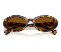 0MU Tortoiseshell Oval Sunglasses — Brown