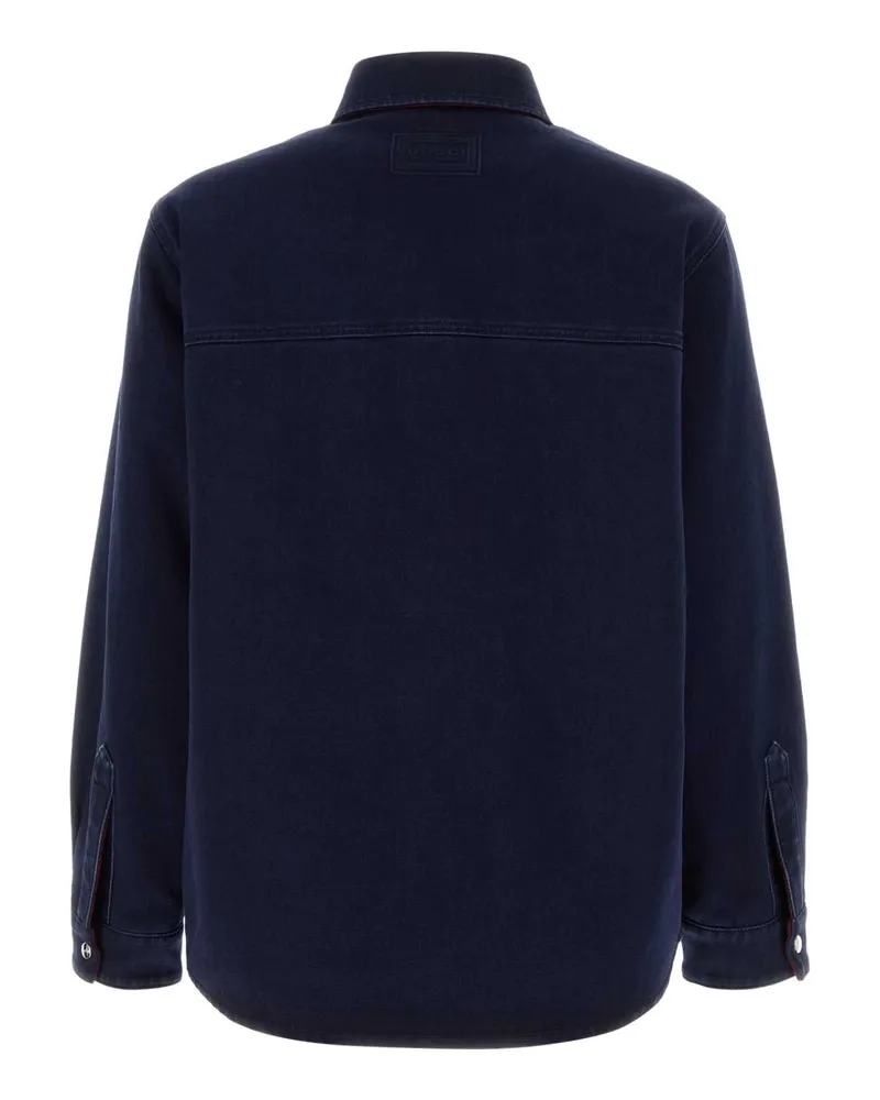 Gucci Men's Dark Blue Denim Jacket Bluemix Fabric Maglie Navy