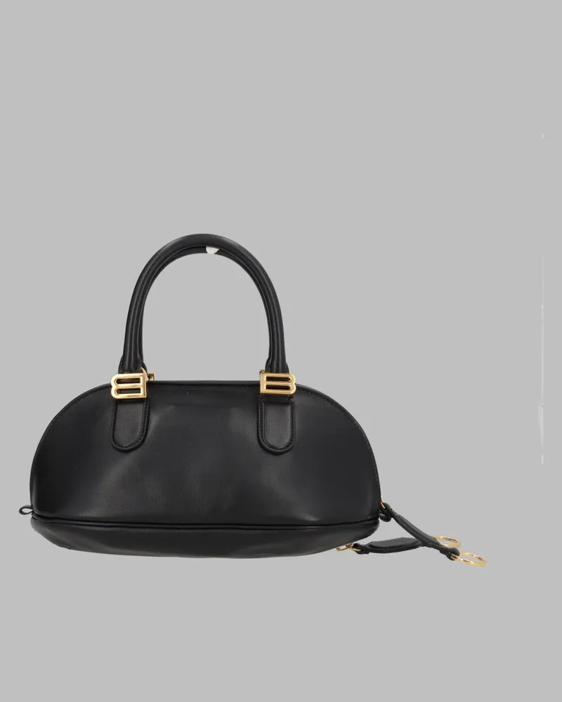 Balenciaga Women's Bowling Bolero Mini Leather Bag Black Handbags Hand Black