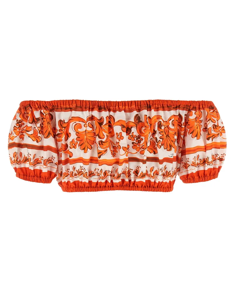 Dolce & Gabbana Women's Orange Cotton Blouse Orange