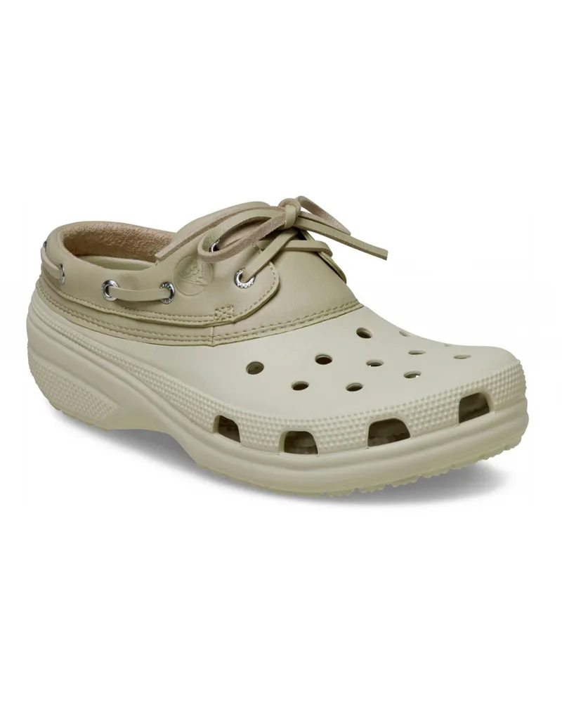 Crocs Men's Boat Shoe Bone-Moth Slippers Bone/moth Flat Beige