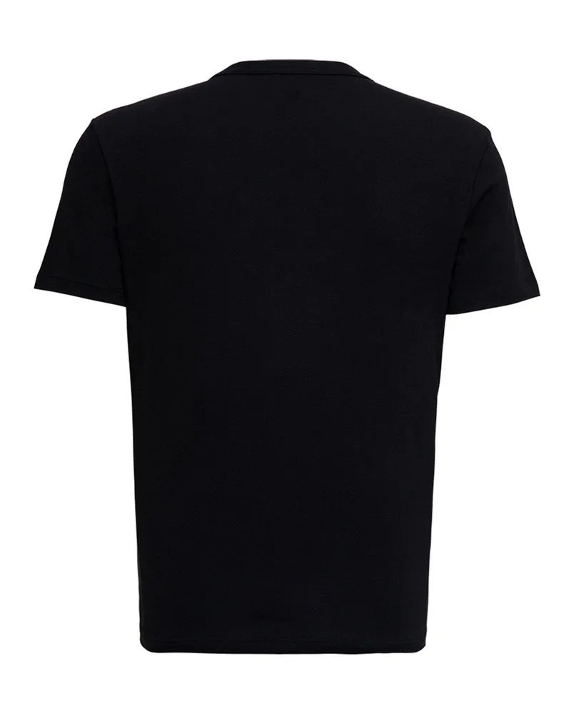 Tom Ford Men Black Crewneck T-Shirt Cotton T-Shirts And Polos Black