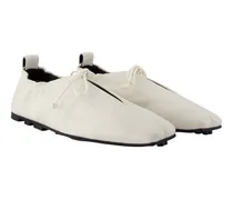 Lambskin Leather Ballerina Flat — White