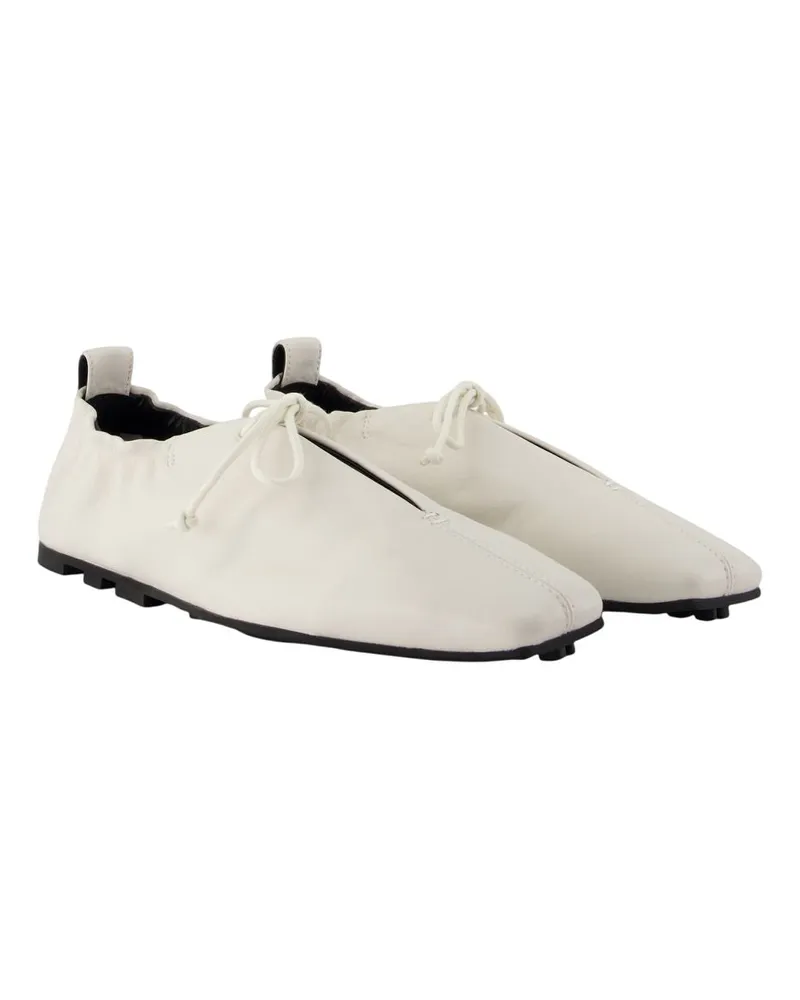 Samsøe & Samsøe Women's Salilli Laced 15978 Ballerinas - Samsøe Leather White Lambskin Shoes Flat-Shoes White