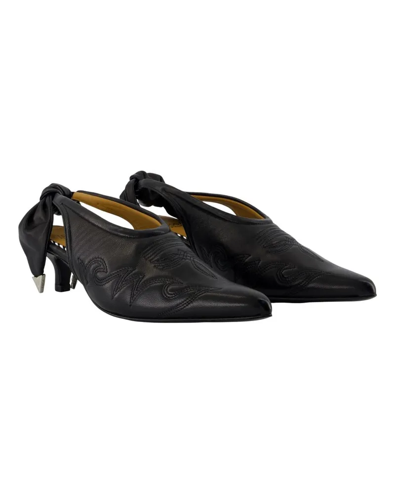 Toga Women's Aj1457 Sandals -  Leather Black Calfskin Shoes Mules Black