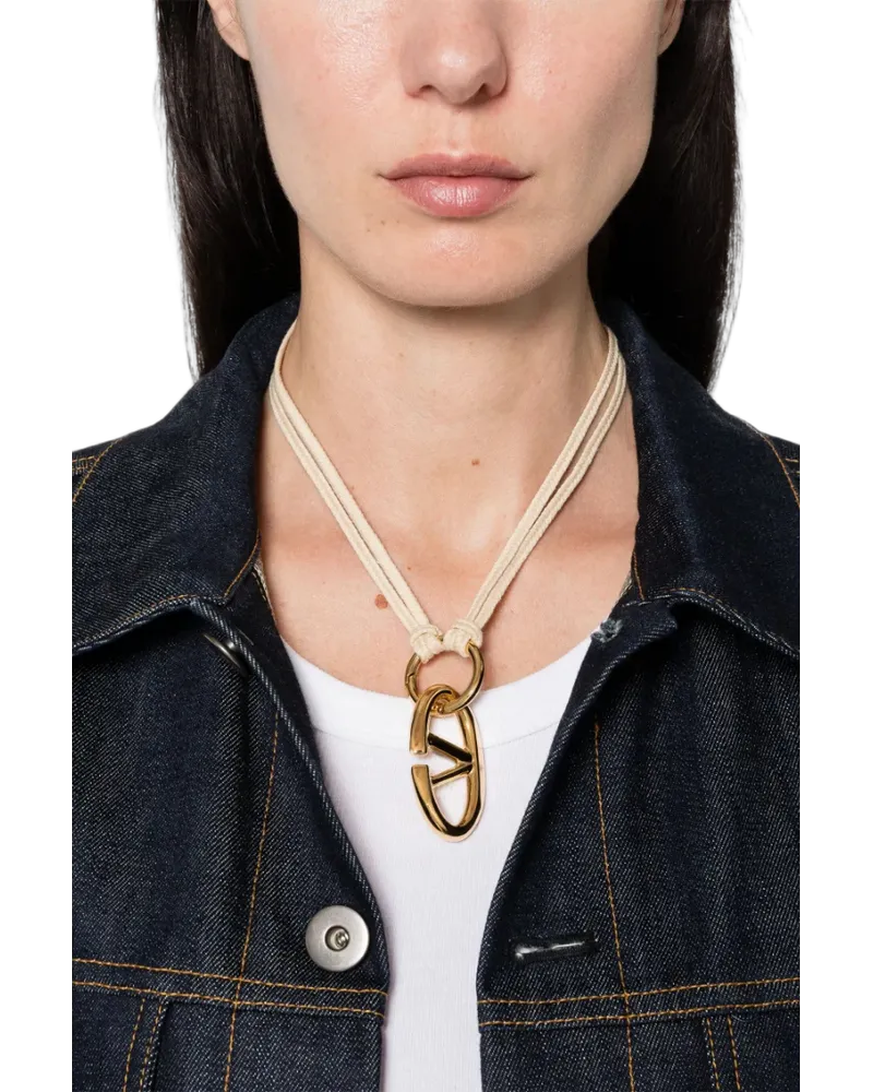 Valentino Garavani Vlogo Rope Necklace Corda Off-White Necklaces & Pendants Beige