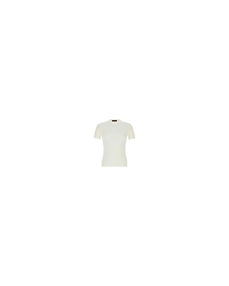 Gucci Men's White Knit T-Shirt Viscose Mix T-shirts And Polos White