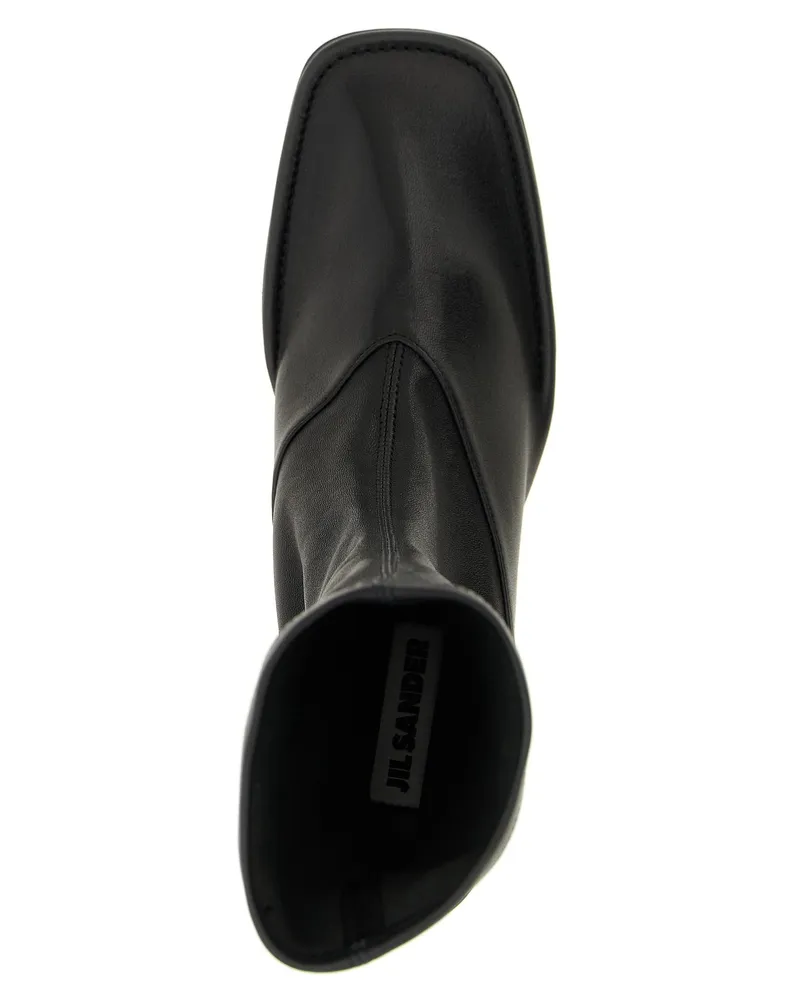 Jil Sander Stretch Nappa Leather Boot — Black Black