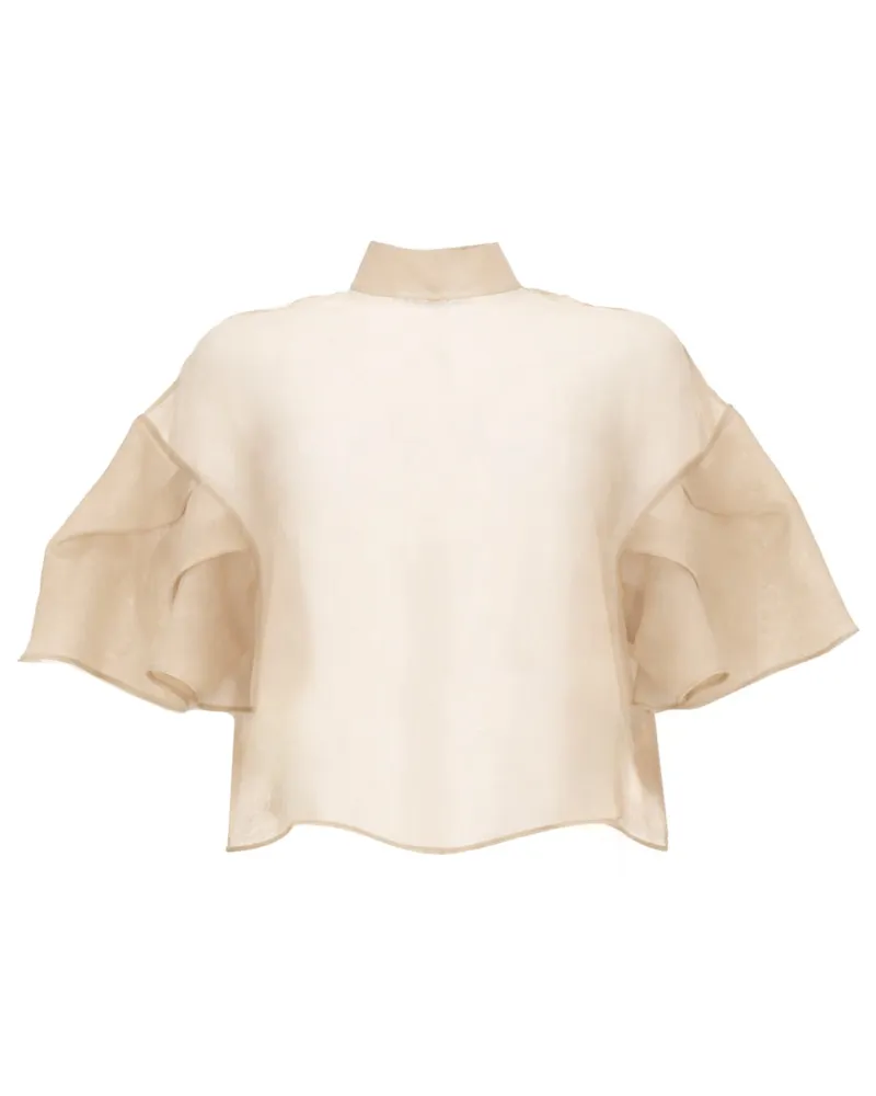 Max Mara Silk Organza Cape — Beige 