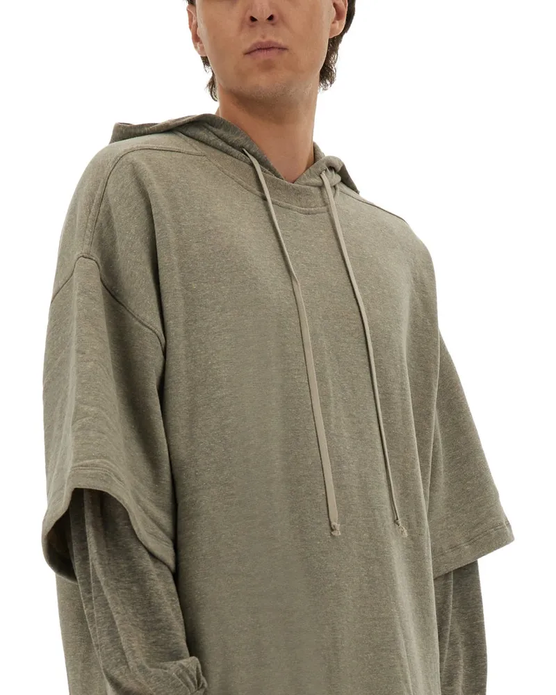 DRKSHDW by Rick Owens Cotton-Blend Hoodie — Gray Gray