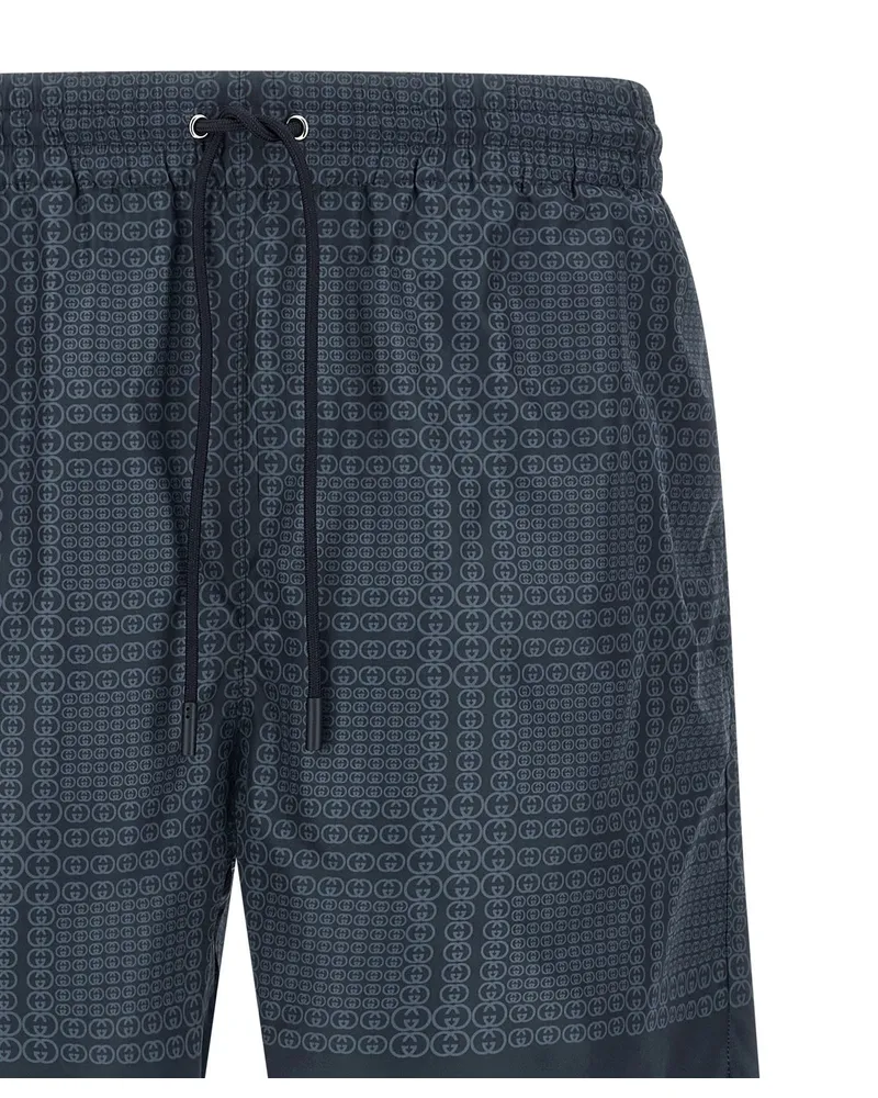 Gucci Gucci Incrocio GG-Print Swim Shorts — Navy Navy