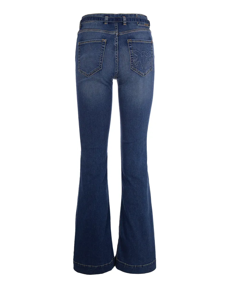 Pinko Women's Jeans Flora Flared Medium Dark Wash Blue