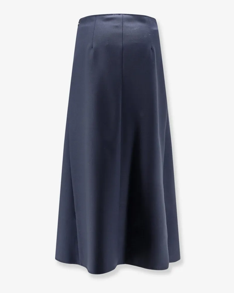 NUDE Women's Long Wool Blend Skirt Blue Blue