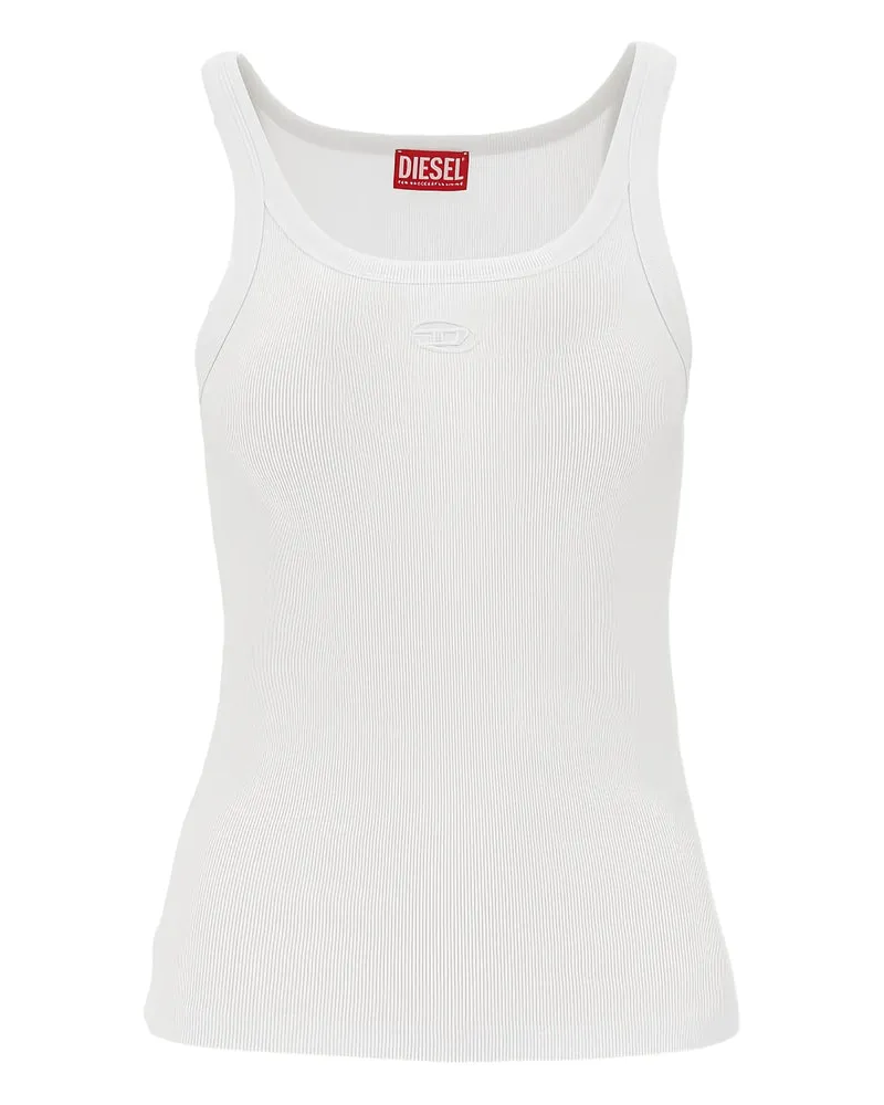 Diesel Ribbed Knit Tank Top — White White