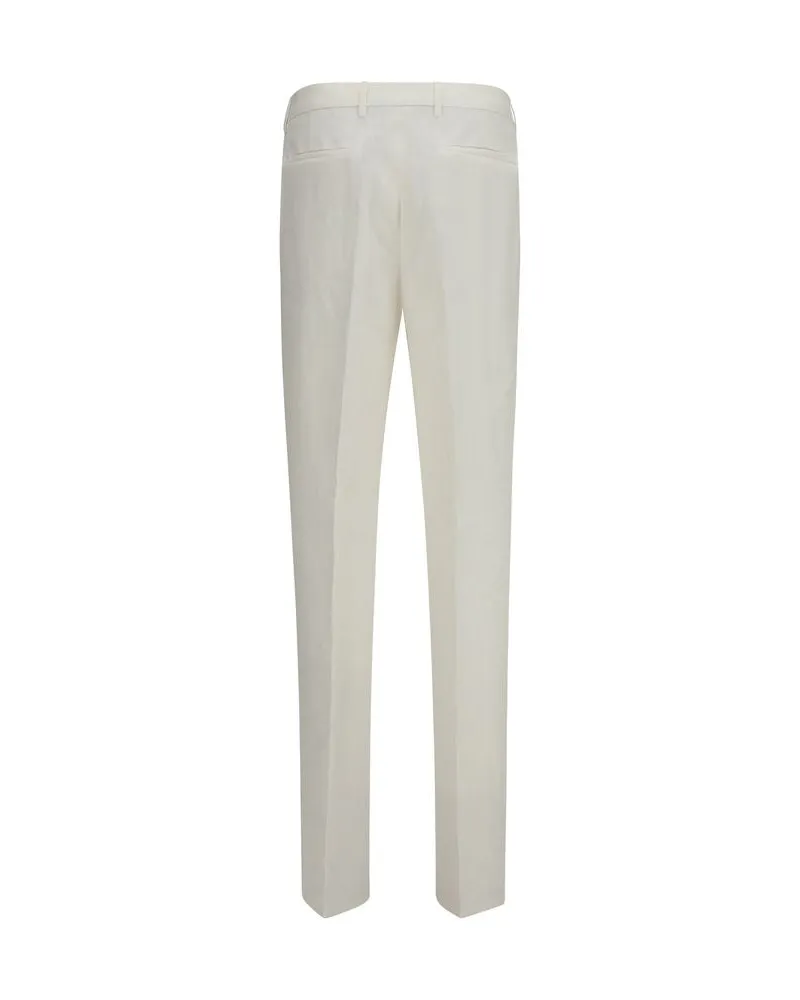 Brunello Cucinelli Men's White Linen Casual Pants White