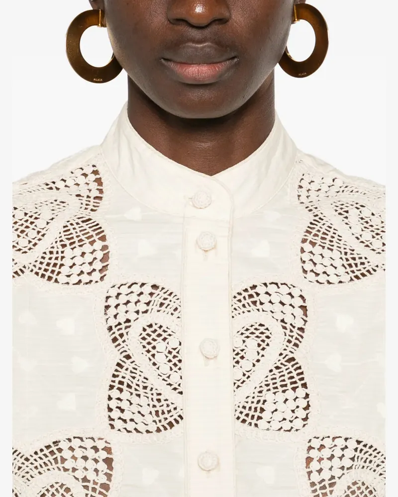 Zimmermann Women's Wanderlust Scalloped Shirt Ss26 W Cream