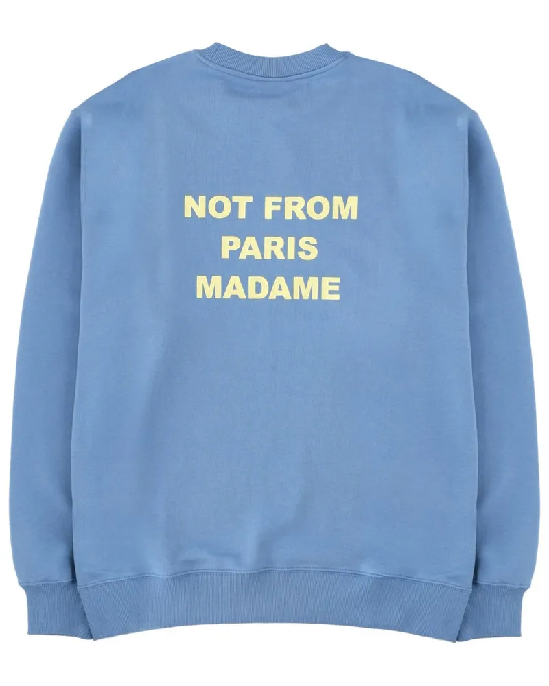 Drôle de Monsieur Slogan Typographic Sweatshirt — Blue Blue