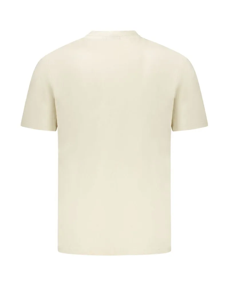 Napapijri Logo-Embroidered Cotton T-Shirt — Beige Beige
