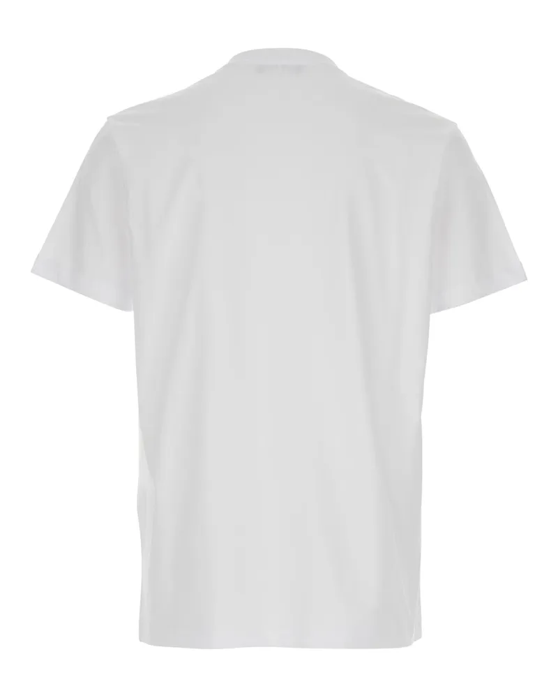 Versace Logo-Embroidered Crew Neck T-Shirt — White White