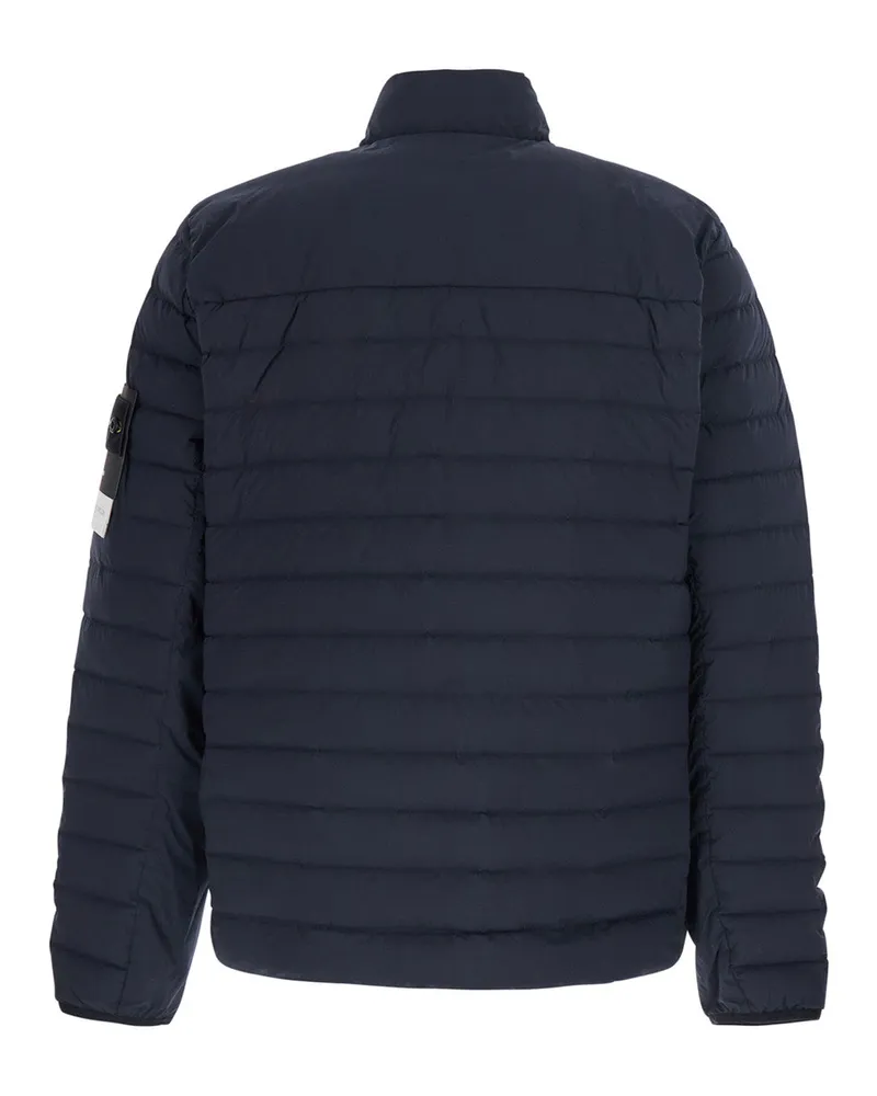 Stone Island Men's Down Jacket High Collar Blue Polyamide Padded Blue