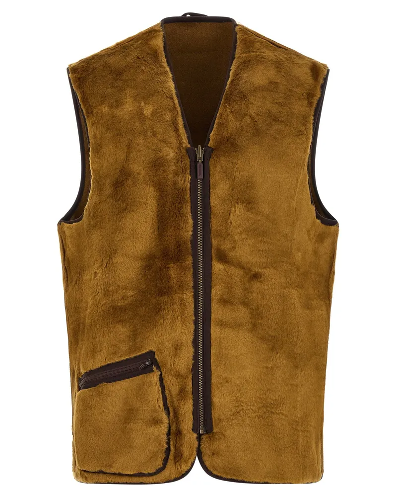 Barbour Reversible Faux Fur Vest — Brown Brown