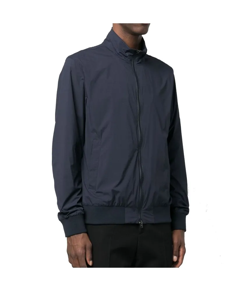 Herno Men's Blue Polyester Bomber Clothing Navy
